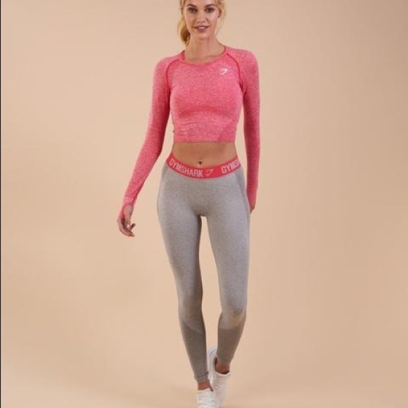 Gymshark Flex Leggings Grey Sherbet Pink Small - Picture 1 of 7